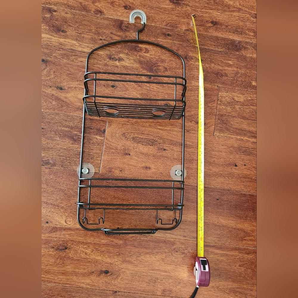 Black Metal Shower Caddy with Suction Cups